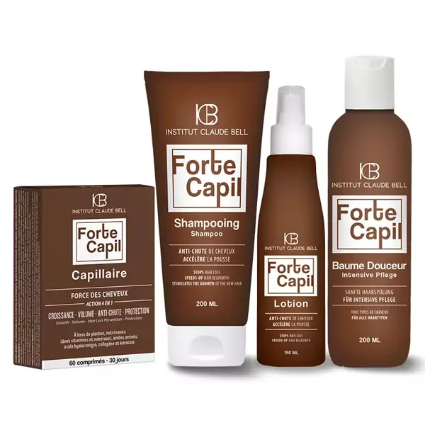 Forte Capil - Behandling av håravfall - Schampo, Lotion, Balsam och Vitaminer